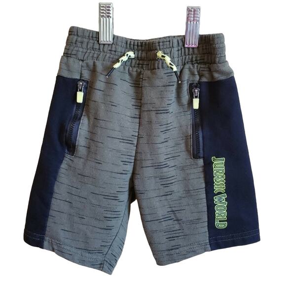 Jurassic World Boy's Shorts Green Black Zipper Pockets Size 4T - Picture 1 of 5